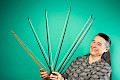 Margaret Faultless with 6 bows